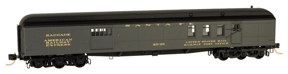 Micro-Trains 14800040 N Scale ATSF 70' Heavyweight Mail Baggage Car #2038
