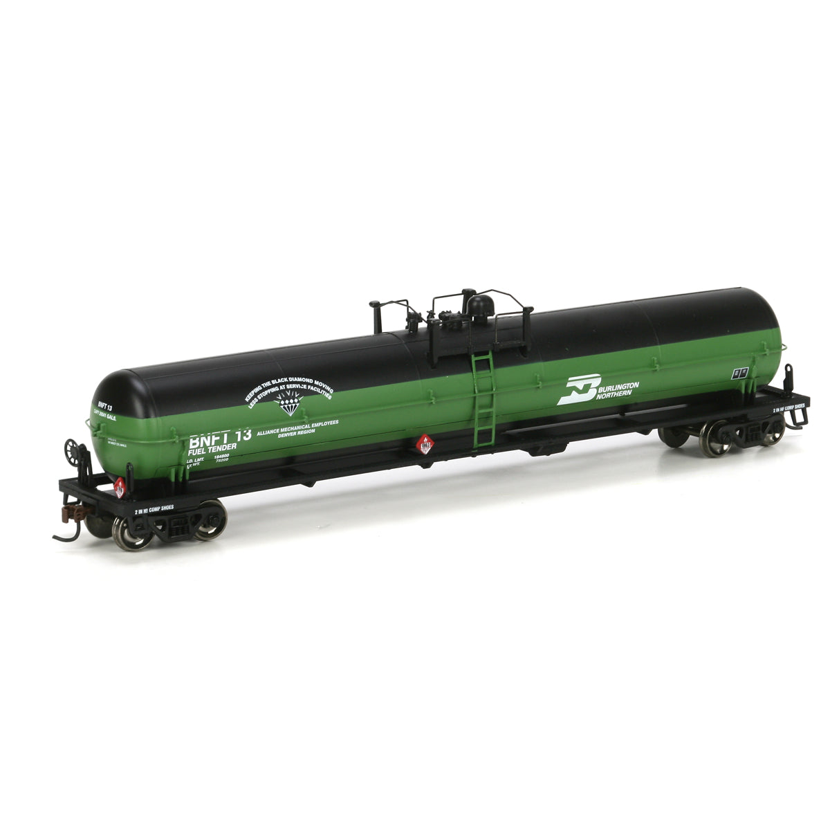 Athearn 73753 HO Burlington Northern Fuel Tender 62' Tank Car #13