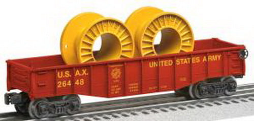 Lionel 6-26448 O Gauge US Army Gondola w/ Cable Reels