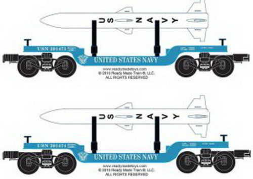 RMT 96532 O USN/US Navy Depressed Flatcar Set w/Load (Pack of 2)