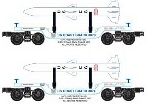 RMT 96546 O US Coast Guard Depressed Central Flat 2-Car Set