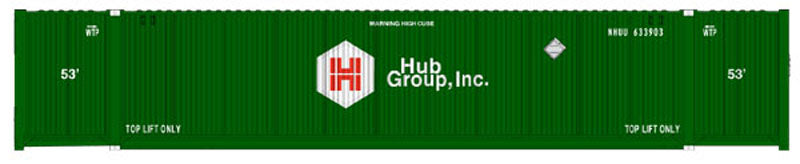 Atlas 20001086 HO HUB 53' CIMC Container Set #2 (Pack of 3)