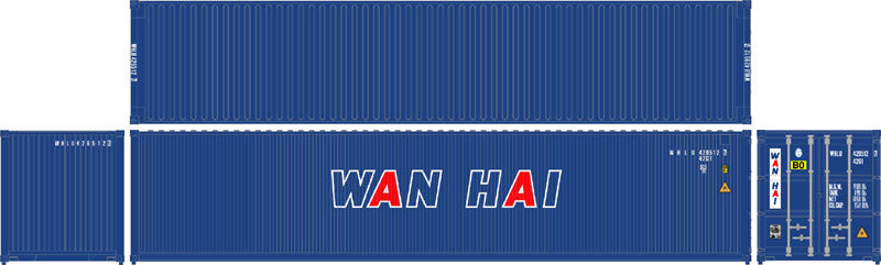 Atlas 20001312 HO Wan Hai 40'' Standard Evergreen High Container (Set of 3)