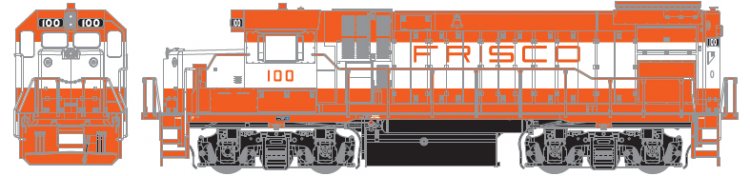 Athearn G68020 HO Scale Frisco GP15-1 Diesel Locomotive #118