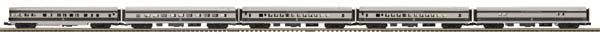 MTH 20-65153 O IC 70' Streamlined Smooth Sided Passenger Car Set (Set of 5)