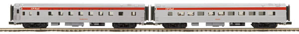 MTH 20-66154 O CP Rail 70' Streamlined Slpr/Diner Passenger Car Set (Set of 2)