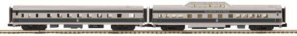MTH 20-69153 2-CAR 70FT. ABS SLPR/VISTA PAS ILLINOIS CENTRAL SILV/BLK