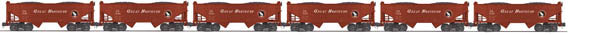 MTH 20-90559 O Great Northern 2-Bay Offset Hopper Car Set (Set of 6)