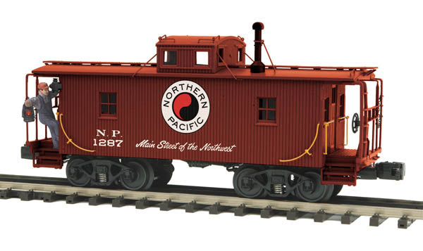MTH 20-91337 Northern Pacific N-6b Caboose w/Operating Signal Man