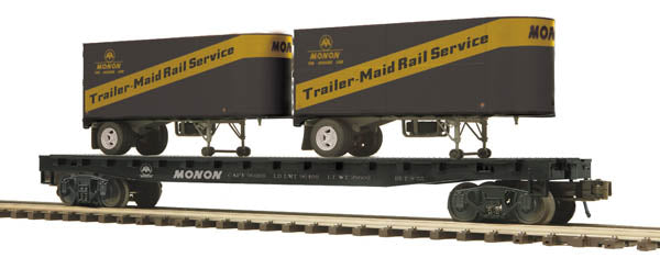 MTH 20-98755 O Monon Flat car with 2 PUP Trailers