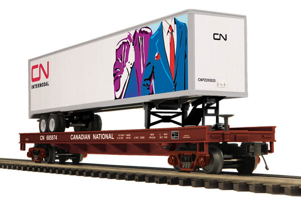 MTH 20-98768 O Canadian National Fla Car w/ 48' Trailer #685874