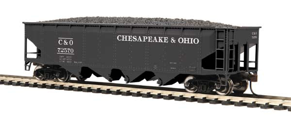 MTH 80-75007 Chesapeake & Ohio HO Scale 70-Ton Quadruple Hopper Car #72575