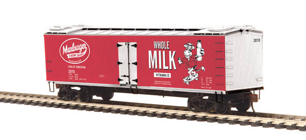 MTH 81-94017 Marburger Dairy HO Scale R40-2 Woodside Reefer Car