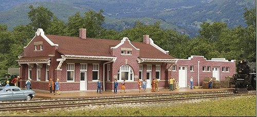 Walthers 3805 N Santa Fe-Style Brick Depot with Freight House Kit