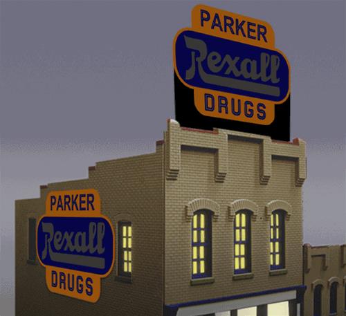 Miller Engineering 7581 HO/O Animated Neon Billboards - Super Animated Rexall
