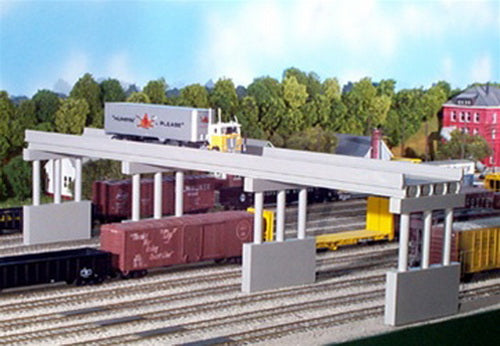 Rix Products 628-0163 N 150' Modern Highway Overpass W/4 Piers Kit