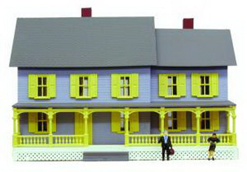 Model Power 590 HO Scale Jordan's House Lighted W/2 Figures Built-Up