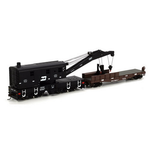 Athearn 75401 HO Burlington Northern 250-Ton Crane w/Tender #D250