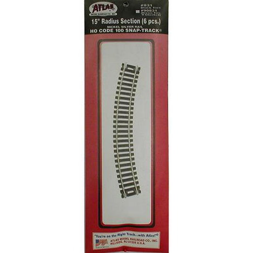 Atlas 31 HO Scale 15' Radius Track (6 Pcs)