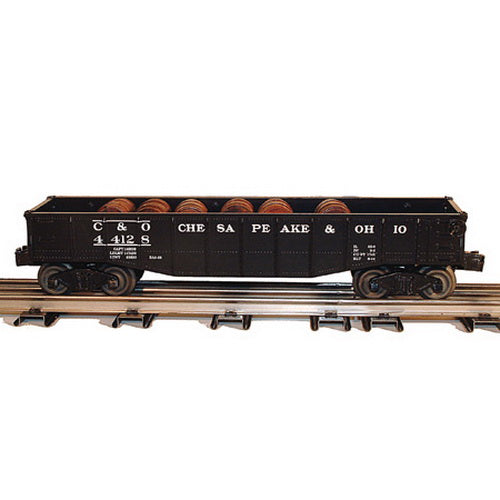 Williams 47202 O Gauge Cheakpeake & Ohio Gondola w/Barrels #44128