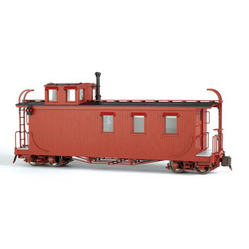 Bachmann 88799 Long Caboose -- Undecorated Oxide Red - Metal Wheels