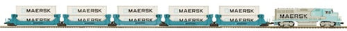 MTH 20-2889-1 O Gauge Maersk GP-60M Twin-Stack Diesel Freight Train Set w/PS 2.0