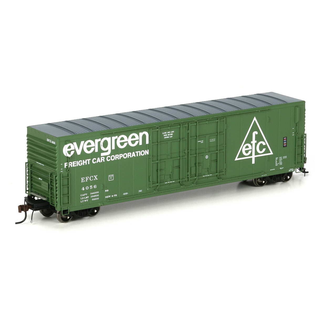 Athearn 69038 HO Evergreen Freight Car Corp. 50' PC&F Plug Door Box Car #405