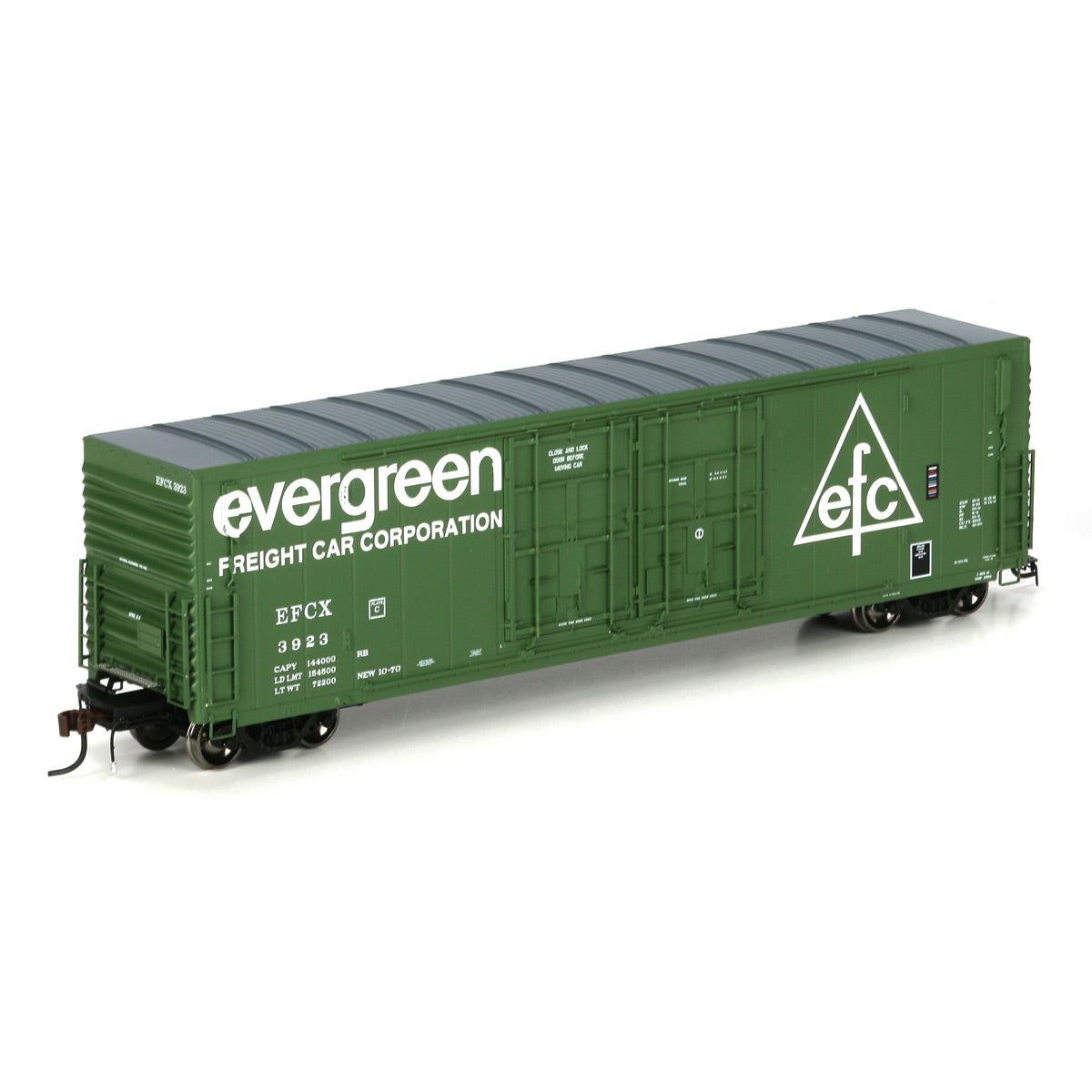 Athearn 69041 HO Evergreen Freight Car Corp. 50' PC&F Plug Door Box Car #3923