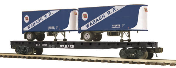MTH 20-98820 Wabash Flat Car w/2 Pup Trailers