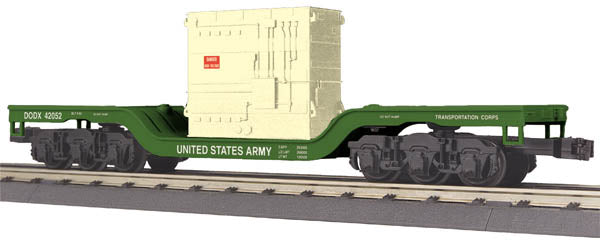 MTH 30-76423 O US Army Dep. Center Flatcar w/Transformer Load
