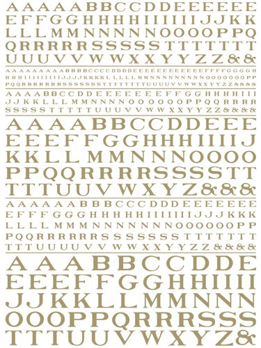 Woodland Scenics MG703 1/16-3/32-1/8-3/16 Model Graphics Roman Gold Decals