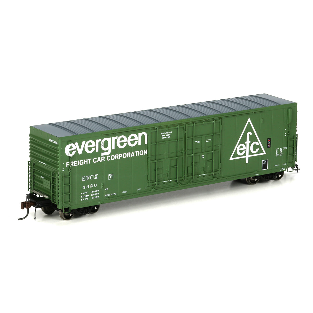 Athearn 69042 HO Evergreen Freight Car Corp. 50' PC&F Plug Door Box Car #4320