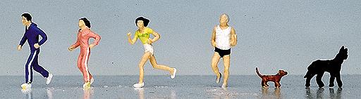 Kato 24-216 N Japanese Dogs and Jogger Figures (Set of 6)
