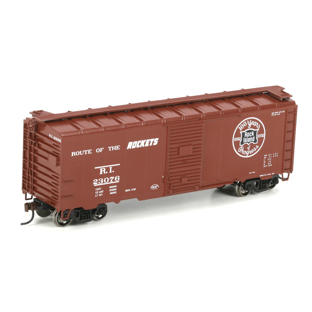 Athearn 70068 HO Scale Rock Island 40' Youngstown Steel Door Boxcar #23076