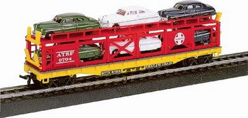 Life Like 8303 HO Atchison, Topeka & Santa Fe Bi-Level Auto Carrier
