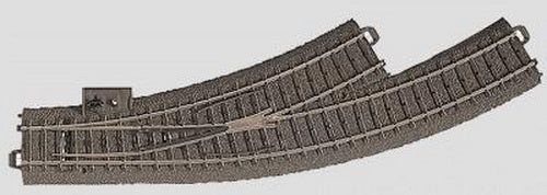 Marklin 24671 HO C Track R1 14-3/16" Radius 30° Left Hand Curved Switch Turnout