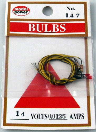Model Power 147 Bulb GOS 14 Volt Red (Pack of 3)