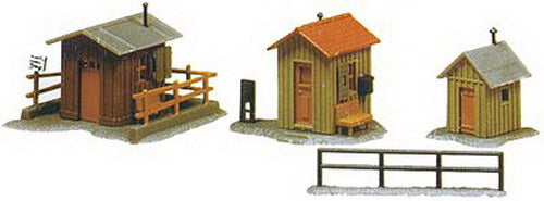Model Power 1586 N 3 Trackside Buildings Model Kit