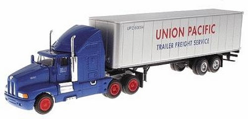 Model Power 18002 1:87 HO Union Pacific Kenworth LH Sleeper w/ Std Box Trailer