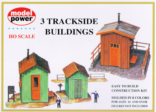 Model Power 437 HO 3 Trackside Buildings Kit