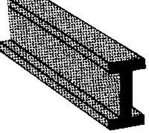 Plastruct 90021 1/32" x 10" x 1/16" ABS I Plastic Beam (Pack of 10)