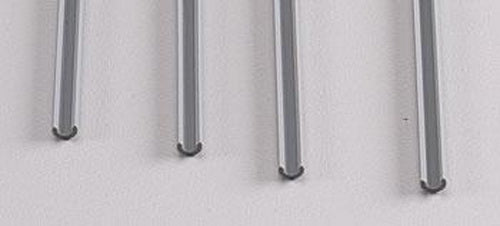 Plastruct 90171 3/16” x 3/32” x 15” Half-Round Profiles (Pack of 4)