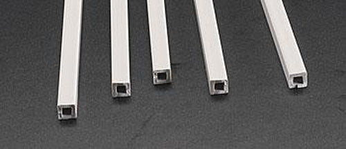 Plastruct 90203 1/4" x 1/8” x 15" ABS Plastic Square Tubing (Pack of 5)