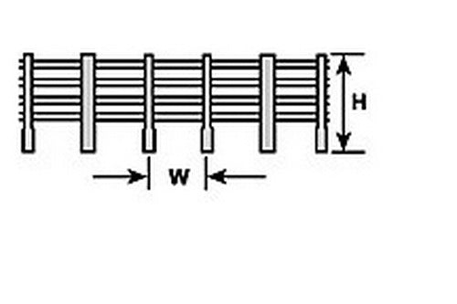 Plastruct 90455 O 57/64" x 30" x 1-11/64" Ranch Post Fence