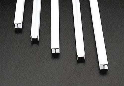Plastruct 90546 1/4" x 15" x 1/4" Styrene H Columns (Pack of 5)