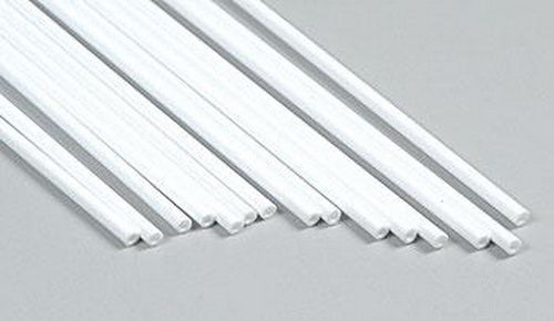 Plastruct 90603 3/32” x 15” Styrene Molded Round Tubes (Pack of 15)