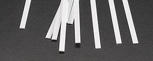Plastruct 90736 1/8" x 10" x 0.030" Styrene Strip (Pack of 10)