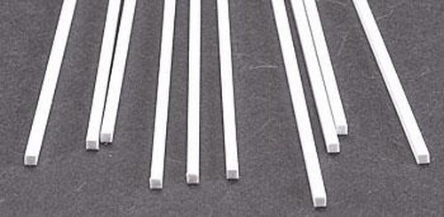 Plastruct 90770 0.100" x 10" x 0.100" Square Styrene Rod (Pack of 10)