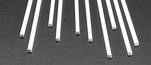 Plastruct 90780 .125" x 10" x .125" Square Styrene Rod (Pack of 10)