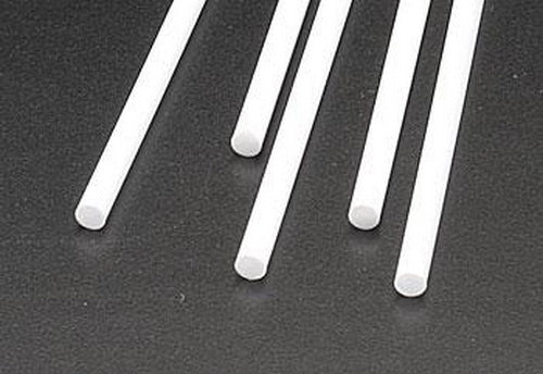 Plastruct 90862 .156" x 10" Round Styrene Rod (Pack of 5)